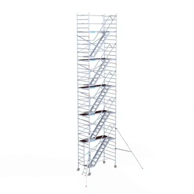 Afbeelding van Pro. alu trappentoren carbondeck 1.35x2.50x12.20m werkhoogte