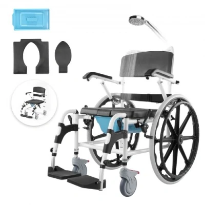 Image de VEVOR Fauteuil roulant de douche alliage d&#039;aluminium 440 mm chaise salle bain