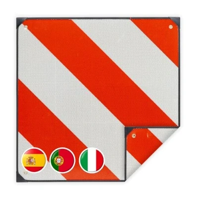 Afbeelding van Relaxdays 2 in 1 waarschuwingsbord voor fietsendrager van aluminium, rood/wit, 50 x cm