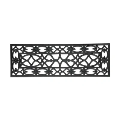 Afbeelding van deurmat rubber 75 x 25 cm antislip weerbestendig binnen en buiten ornamenten