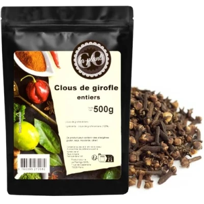 Image de Clous de Girofle entiers 500 g LA PLANTIGO Un choix savoureux, Entier, Qualité Supérieure, Saveur Intense, Sachet avec Zip, Sans Colorant, Additifs ni Conservateurs.