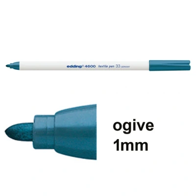 Image de Edding 4600 marqueur textile (1 mm ogive) bleu d&#039;Orient