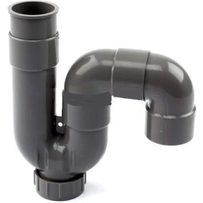 Afbeelding van Dyka Universeelsifon met ontstoppingsdop ABS 1x kraag lijmmof PVC grijs 40 x 32mm