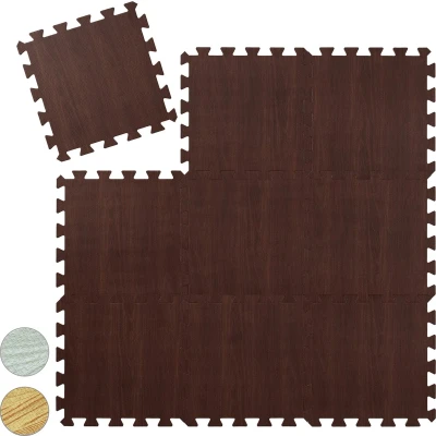Afbeelding van Relaxdays vloerbeschermer puzzelmat beschermmat fitness sportmat puzzel mat 9 stuks dark Brown