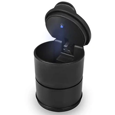 Afbeelding van Draagbare led autoasbak zonder rook, met blauwe led, zelfdovende asbak deksel voor auto, huis, kantoor en reizen