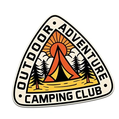 Afbeelding van Finest Folia Sticker Natuur Outdoor Adventure Hiking Bergbeklimmen Camping Laptop Auto Fiets Weerbestendig R181 (12 Camping)