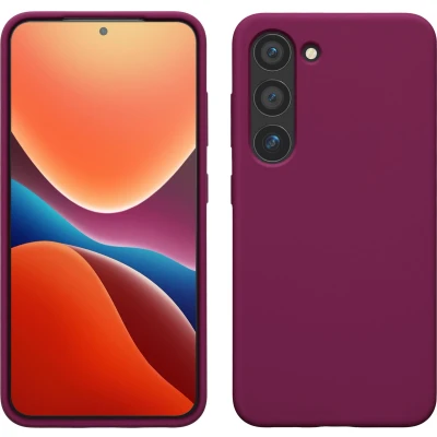 Afbeelding van kwmobile telefoonhoesje geschikt voor Samsung Galaxy S23 Hoesje met siliconen coating Smartphone case in bordeaux violet