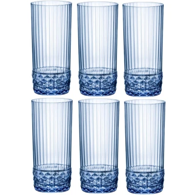 Afbeelding van Bormioli Rocco Longdrinkglazen America 20&#039;s Sapphire Blue 490 ml 6 Stuks