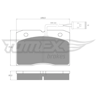 Afbeelding van TOMEX brakes TX 11 40 Remblokkenset Vooras Met slijtage waarschuwingscontact IVECO: DAILY 2 Pritsche/Fahrgestell, Kasten/Kombi