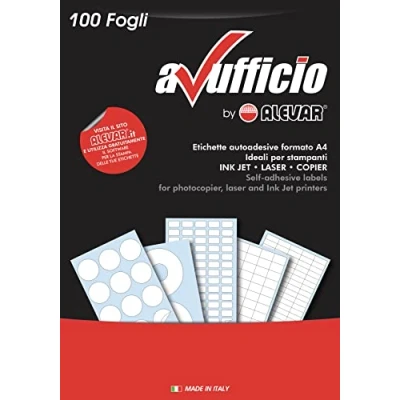 Afbeelding van 1800 zelfklevende etiketten met randen 70 x 48 mm, 18 witte vellen etiketten, 100 A4