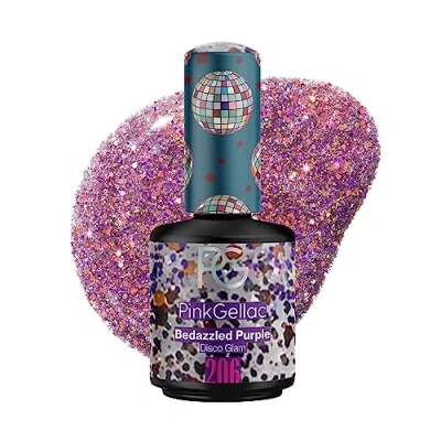 Afbeelding van Pink Gellac 206 Bedazzled Purple Gel Lak Glanzende Paarse Gellak Nagellak Gelnagels Producten Nails