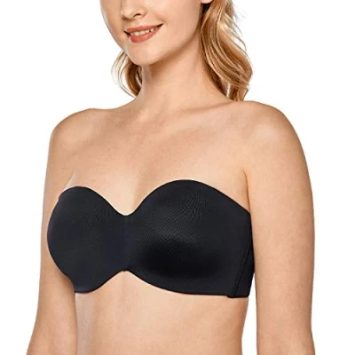 Afbeelding van Delimira Damesbeha, zonder bandjes, niet gevoerd, bandeau met beugel, zwart.