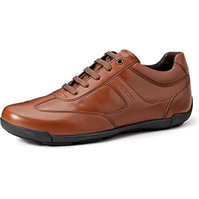 Afbeelding van Geox Sneakers laag, Heren, Maat: 45, Cognac Leer/ synthetisch