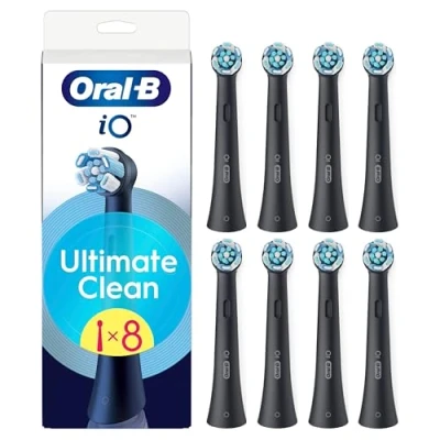 Afbeelding van Oral B, Borstels + opzetstukken, B iO Series Ultimate Clean Black Replacement Brush Heads 8 count (8 x)