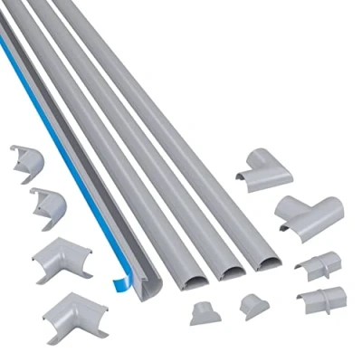 Afbeelding van D Line 3015KIT004 Kabelgoot voor het eenvoudig verbergen en beschermen van kabels, decoratieve kabelgoot, 4 x 30 mm (breedte) 15 (hoogte) 1 m lengte (4 meter), aluminium effect