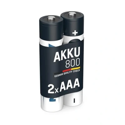 Afbeelding van ANSMANN Oplaadbare NiMH batterijen 800 mAh 1,2 V (2 stuks) AAA HR03 zonder geheugeneffect of overbelastingsgevaar voor afstandsbediening, draadloze muis enz.