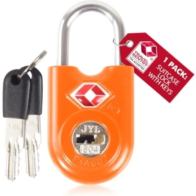 Afbeelding van OW Travel TSA sleutelhangslot voor koffer. sleutelslot slot bagage kluisje opslag tent camping hangslot VS. Vliegtuig reisaccessoires: met sleutel koffer TSA007, 42a)