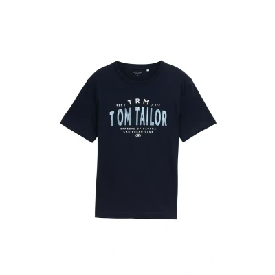 Afbeelding van Tom Tailor T Shirt Met Logo Opdruk 1046756xx10 10668 Mannen Maat M