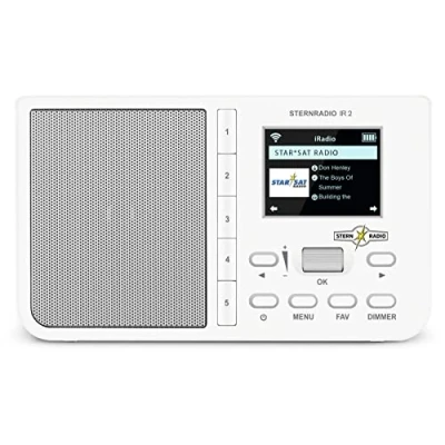 Afbeelding van TechniSat STERNRADIO IR 2 Compacte internetradio (WLAN, kleurendisplay, wekker, slaapstand, AUX, snooze, directe selectietoetsen, app bediening) wit