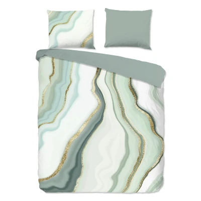 Afbeelding van Good morning Dekbedovertrek Quincy nr.10110 sage 200x220 + 2 kussenslopen 60x70 Groen