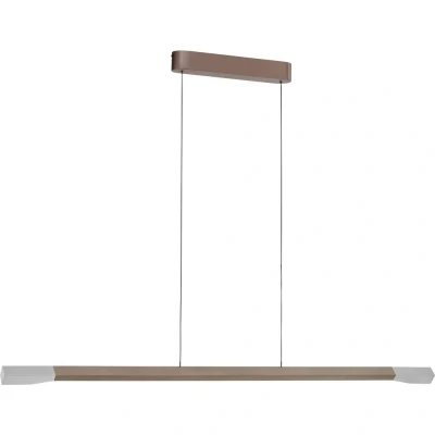 Afbeelding van Paul Neuhaus LED hanglamp Hoop, bruin, 128 cm, dimbaar