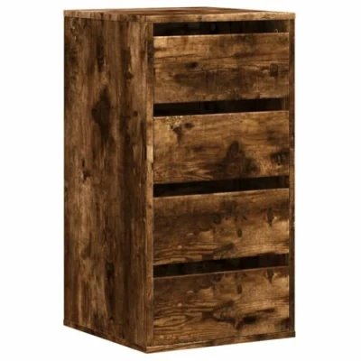 Afbeelding van Ladekast 40x41x76 cm bewerkt hout gerookt eikenkleurig