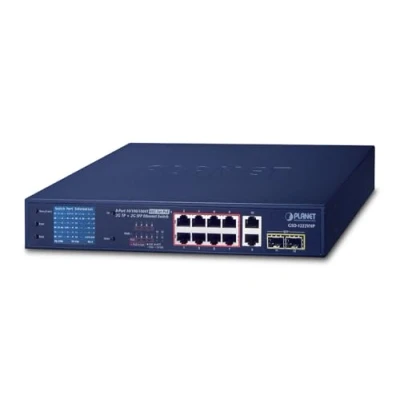 Afbeelding van PLANET GSD 1222VHP netwerk switch Unmanaged Gigabit Ethernet (10/100/1000) Power over (PoE) 1U Blauw