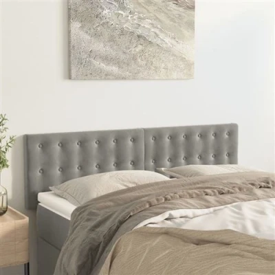 Afbeelding van Hoofdborden 2 st 72x5x78/88 cm fluweel lichtgrijs