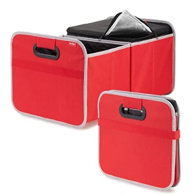 Afbeelding van achilles opvouwbare autobox met koelinzetstuk, koelbox, kofferbakorganizer, boodschappenmand, 50 cm x 32 27 (rood)