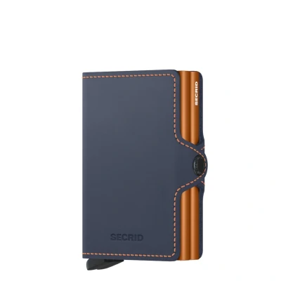 Afbeelding van Secrid Twinwallet Matte night blue &amp; orange Dames portemonnee