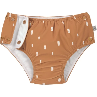Afbeelding van Lässig Zwembroekje met luier en drukknopen Splash &amp; Fun Bricks caramel, 13 24 mnd. Maat 86/92