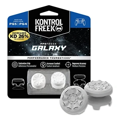 Afbeelding van KontrolFreek FPS Freek Galaxy Wit voor PlayStation 4 (PS4) en 5 (PS5) Performance Thumbsticks 1 High Rise, Mid Rise Paars