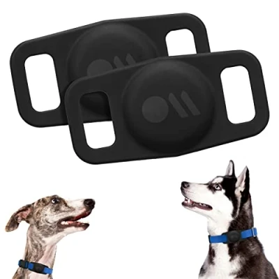 Afbeelding van Case Mate Lot de 2 supports collier Airtag pour chien Résistant à l&#039;eau Coque protection légère Boucle animal domestique Compatible avec