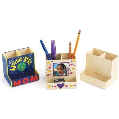 Afbeelding van Colorations Versier je Eigen Houten Bureauorganizer, Set van 12
