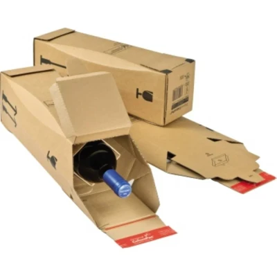 Afbeelding van Dinkhauser Kartonagen CP181.101 ColomPac flessen van de verzenddoos IN:74x74x305mm 1 fles bruin stuk(s)
