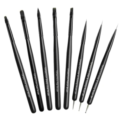 Afbeelding van Tipsketch nail Art Penseel, 8 delig, penseel voor art, met liner en stippenstift, UV geldesign, French manicure, gedetailleerd schilderen, manicuregereedschap