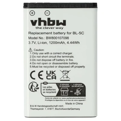 Afbeelding van vhbw Batterij 1200 mAh (3,7 V) voor vaste draadloze telefoon ALCATEL 3BN67330AA 8232 DECT, MITEL 5610, NEC G355 zoals RTR001F01, 10000058.