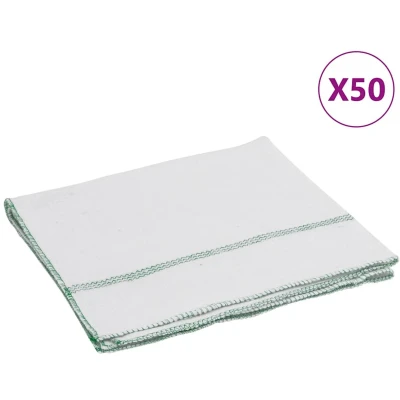 Afbeelding van vidaXL Vloerdoeken 50 st 50x60 cm gestreept wit en groen