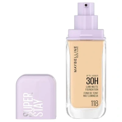Afbeelding van Maybelline New York Langdurige vloeibare foundation Ultra Resistent Glanzende Matte finish Verrijkt met aminozuren Alle huidtypes Superstay 30H Lumi Kleur: 118 35ml
