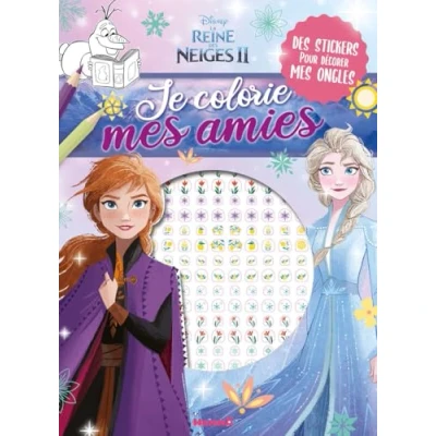 Afbeelding van LA REINE DES NEIGES 2 JE COLORIE MES AMIES STICKERS ONGLES