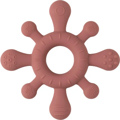 Afbeelding van Baby&#039;s Only Siliconen Baby bijtring Bijtspeeltje blossom Stone Red cadeau