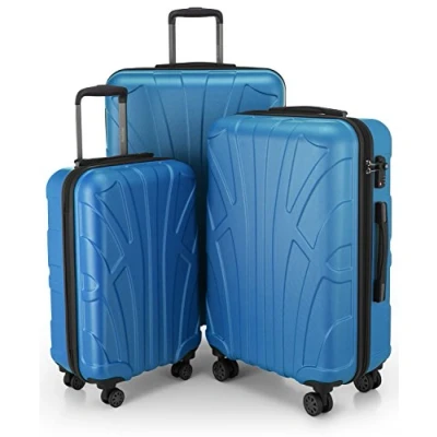Afbeelding van Suitline Harde koffer met uitbreidbare hardshell hoes, TSA, (S, M &amp; L), zwart, SET OF 3