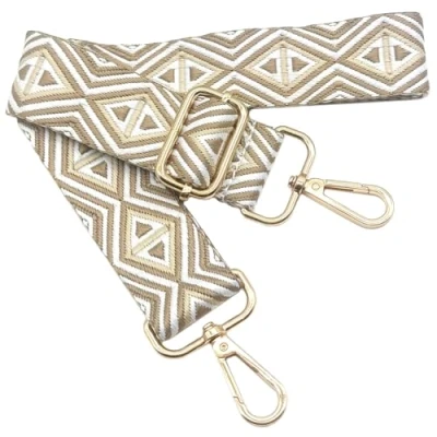 Afbeelding van Kleurrijke verstelbare schouderriem voor damestassen, wit, kaki, 80 130 cm, tasriem met gouden karabijnhaak, duurzaam schoudertas, gitaar, moderne tassen, accessoires, 3,8 1211