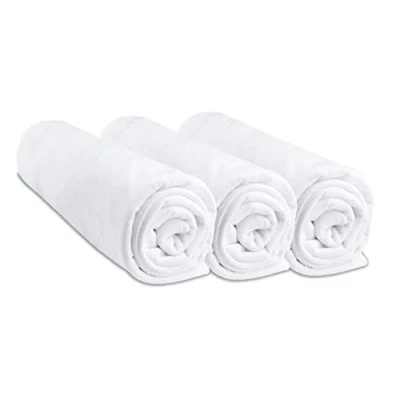 Image de Lot de 3 draps housse coton 60x120 cm Couleur Blanc