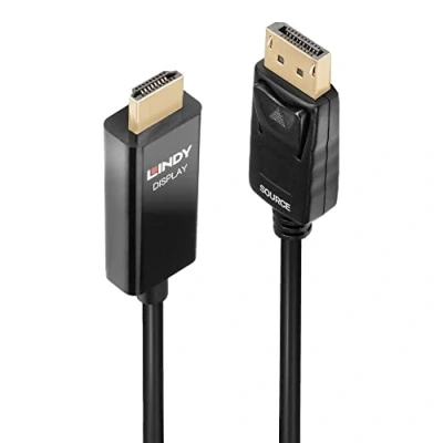 Afbeelding van LINDY 40928 DisplayPort kabel Aansluitkabel stekker, HDMI A stekker 5 m Zwart