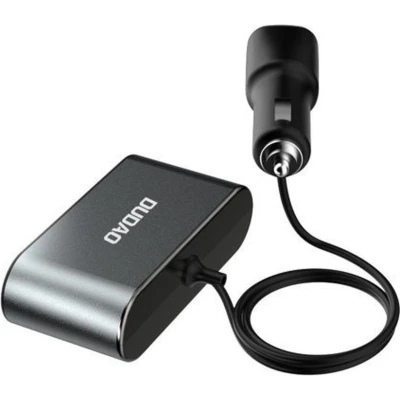 Afbeelding van Dudao Autolader 2x USB / 3x Sigarettenaansteker Splitter Zwart