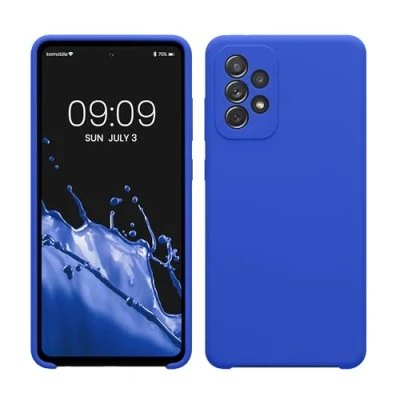Afbeelding van kwmobile telefoonhoesje geschikt voor Samsung Galaxy A72 Hoesje met siliconen coating Smartphone case in Baltisch blauw
