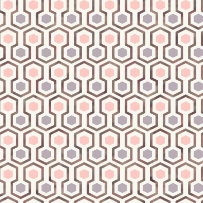 Afbeelding van Good Vibes Behang Hexagon Pattern roze en paars