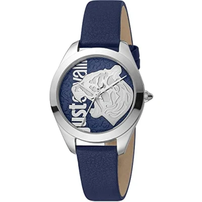 Afbeelding van Just Cavalli JC1L210L0115 Dameshorloge, Donkerblauw, riem, Riem