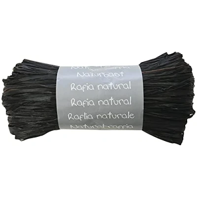 Afbeelding van Clairefontaine, 196029C, bal Raffia zwart, lengte 1,50 m voor 50 g, creatieve hobby&#039;s, geschenkverpakking, hoe het zelf, meerkleurig